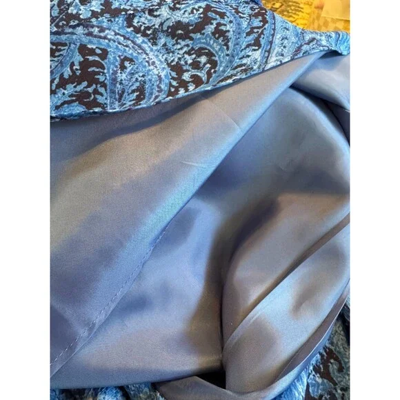 Jones NY Blue Paisley Tiered Midi Dress Sz 12 Sleeveless Flowy Ocean Style NWT - Picture 9 of 9